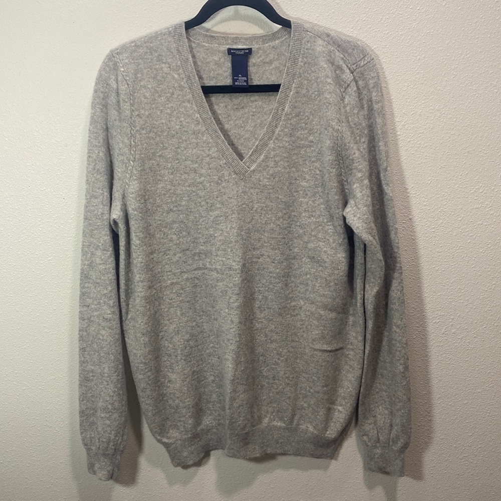 Magaschoni cashmere‎ v neck sweater gray